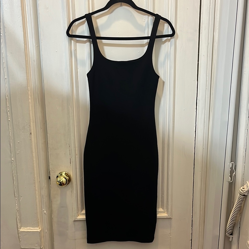 Zara Black Sleeveless Knit Midi Dress